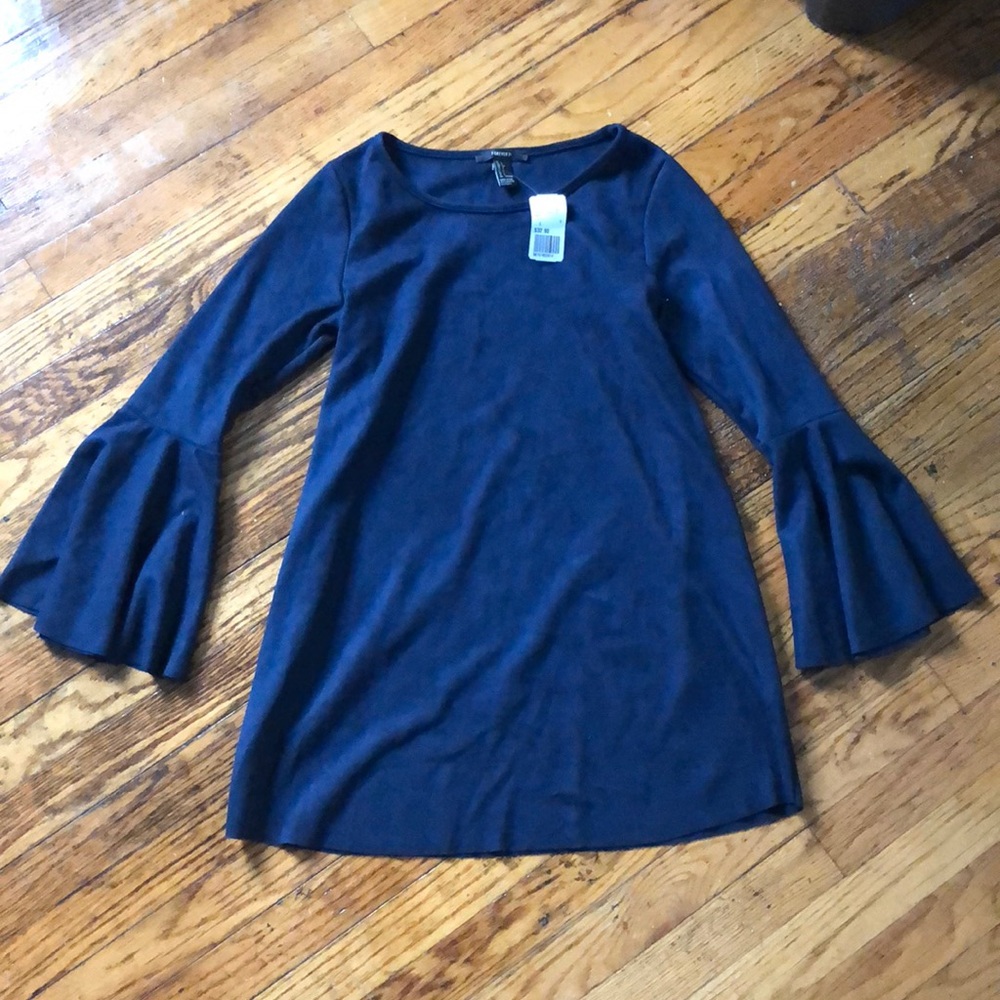 NWT Forever 21 BodyCon BellSleeve Faux Suede Dress